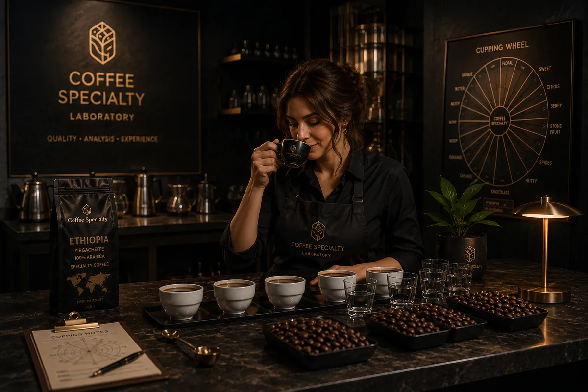 Спешелти кофе — каппинг и оценка зерна по шкале SCA 80+ баллов, лаборатория CoffeeSpecialty